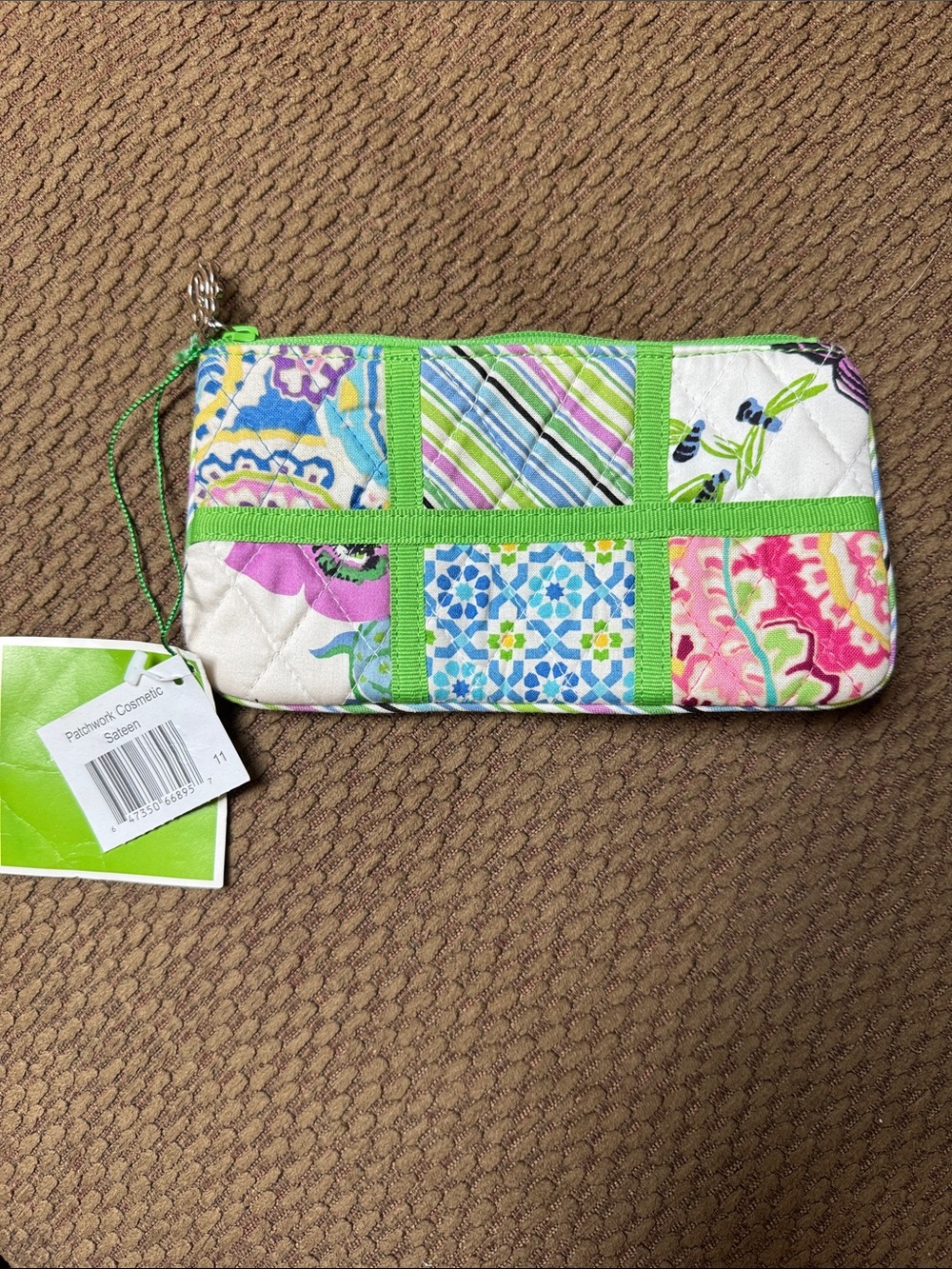 NWT Vera Bradley Patchwork Cosmetic Sateen Limited ed makeup/cosmetic brush bag